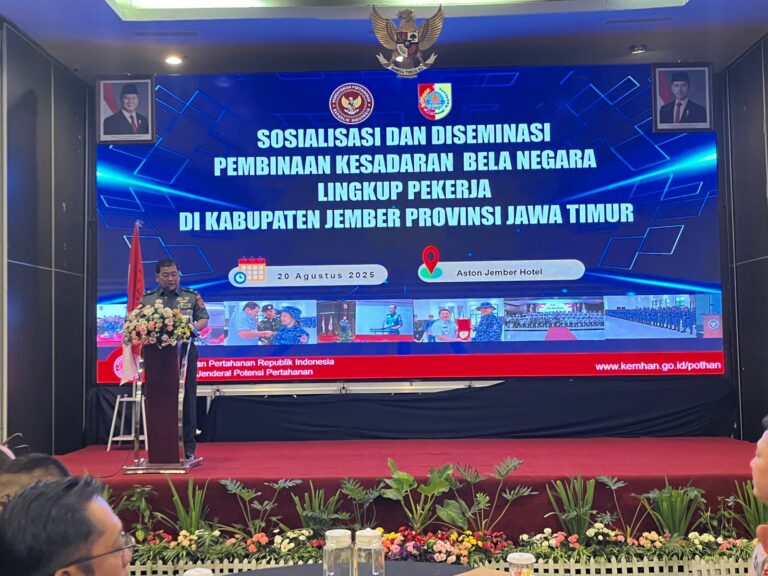 Kementerian Pertahanan RI Gelar Sosialisasi Pembinaan Kesadaran Bela Negara Lingkup Pekerja di Kabupaten Jember